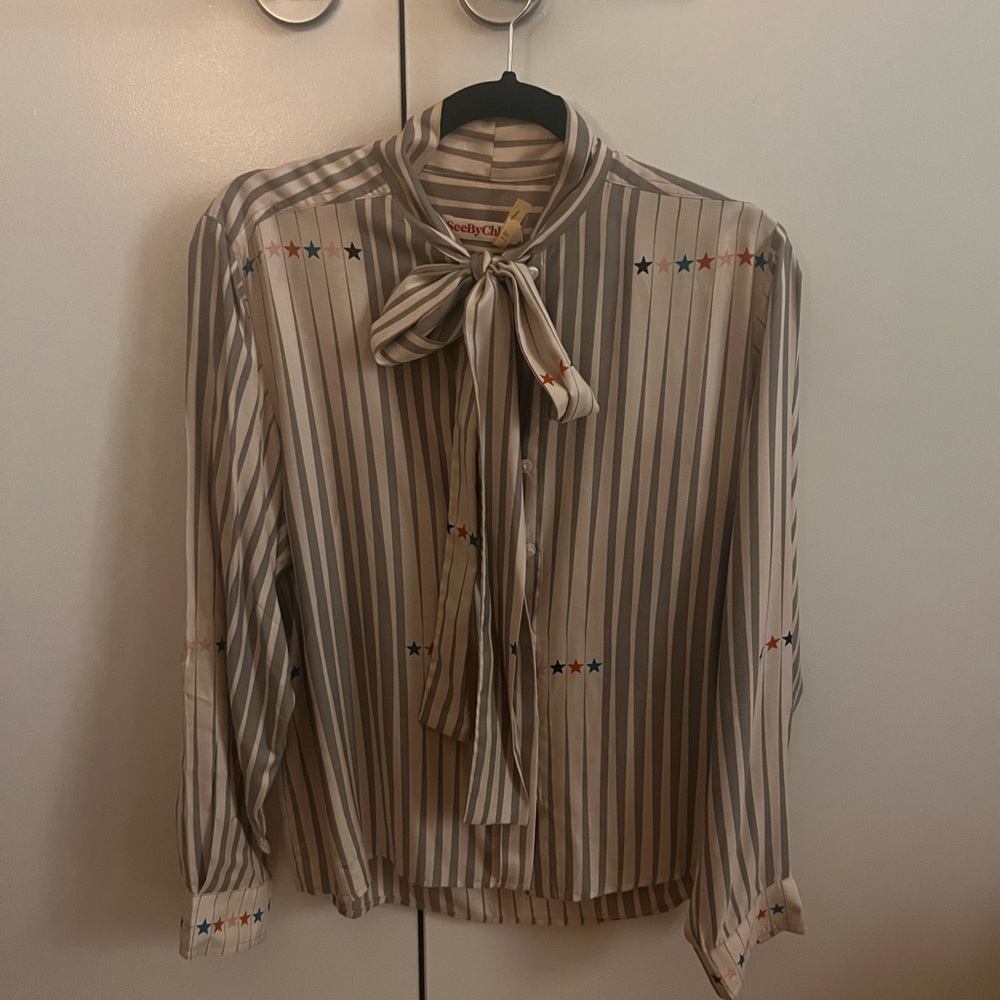See by Chloe silk blouse with stars